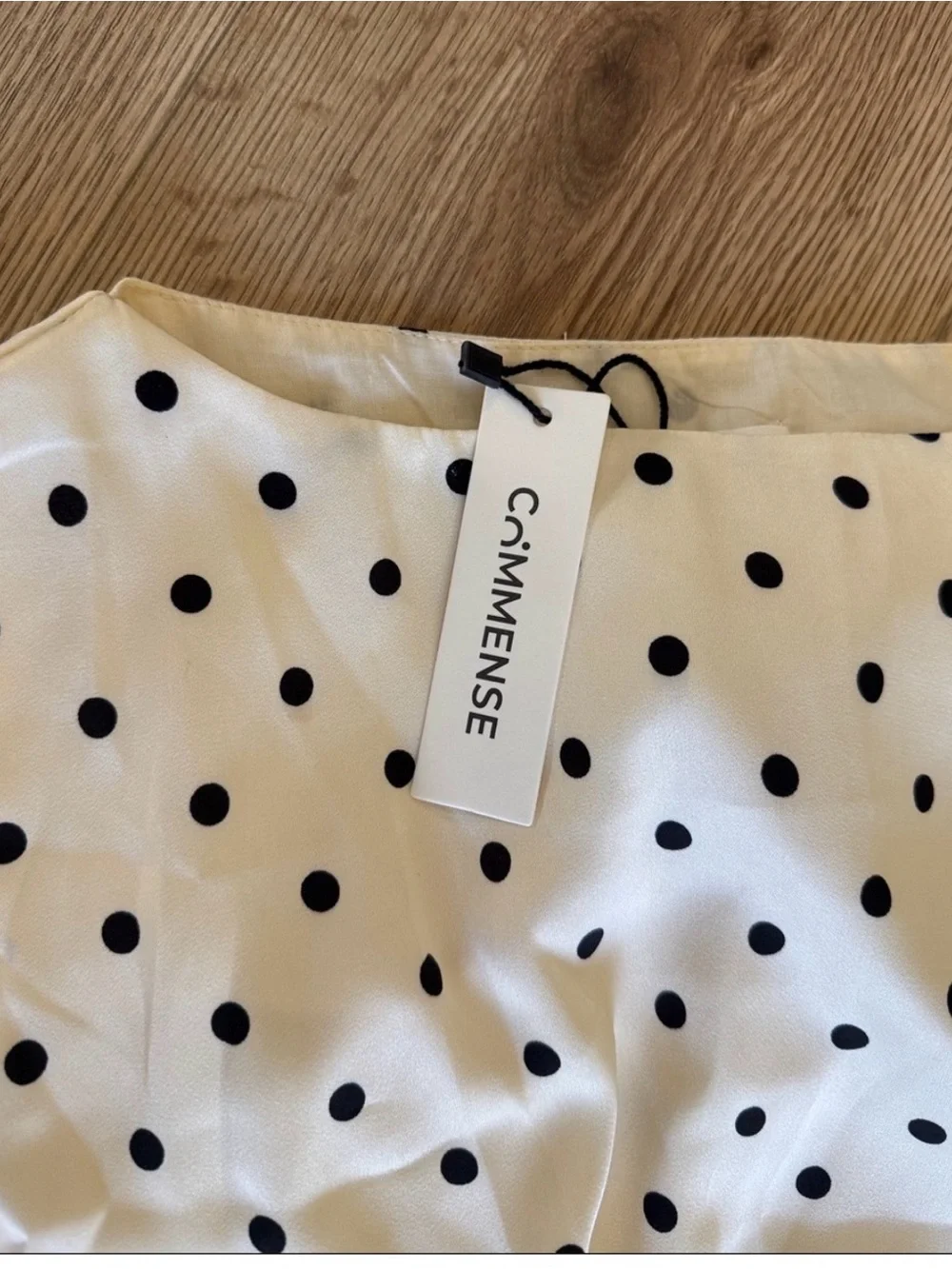 Commense White and Black Polka Dot Blouse with skirt - Picture 4 of 5